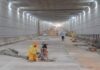 Uma das vias do túnel de Taguatinga, que vai ligar Ceilândia ao Plano Piloto, teve a etapa de perfuração finalizada nesta sexta-feira (9).